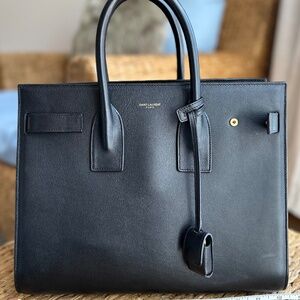 YSL Sac de Jour Black Calf Leather